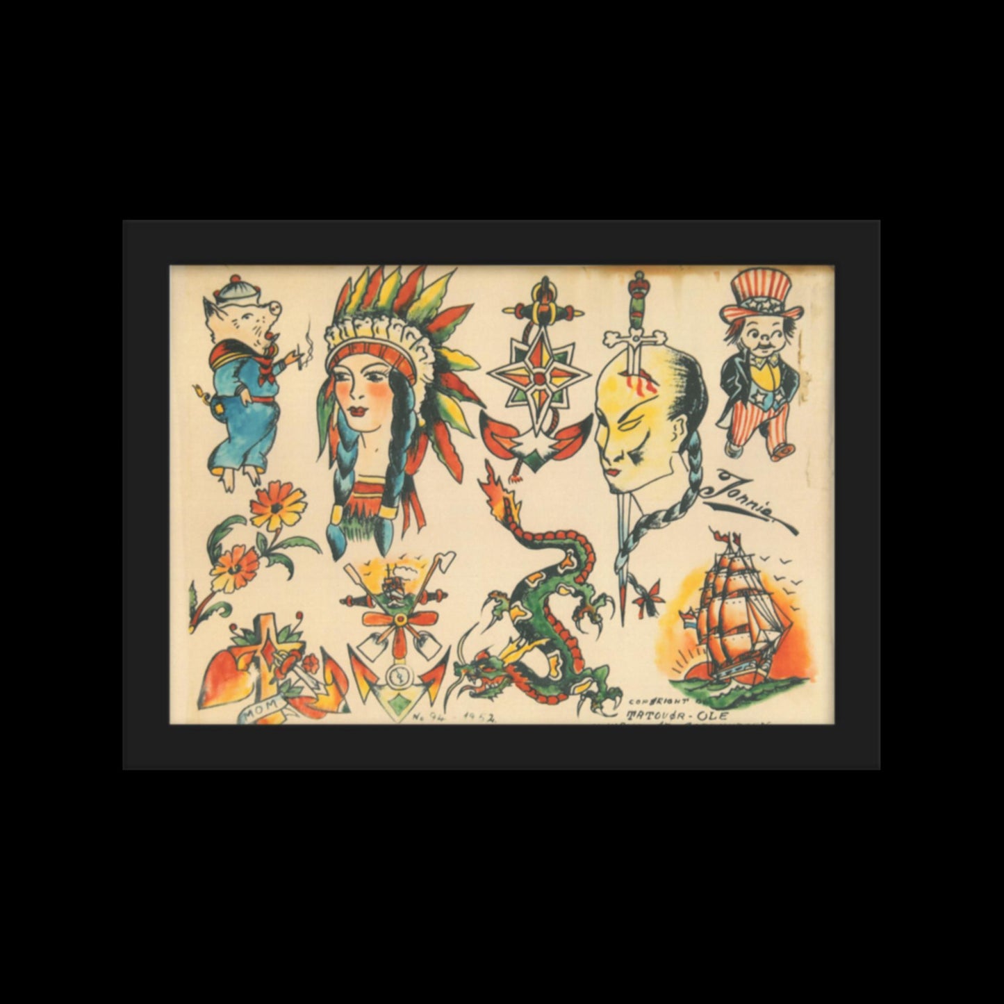 Framed matte paper poster