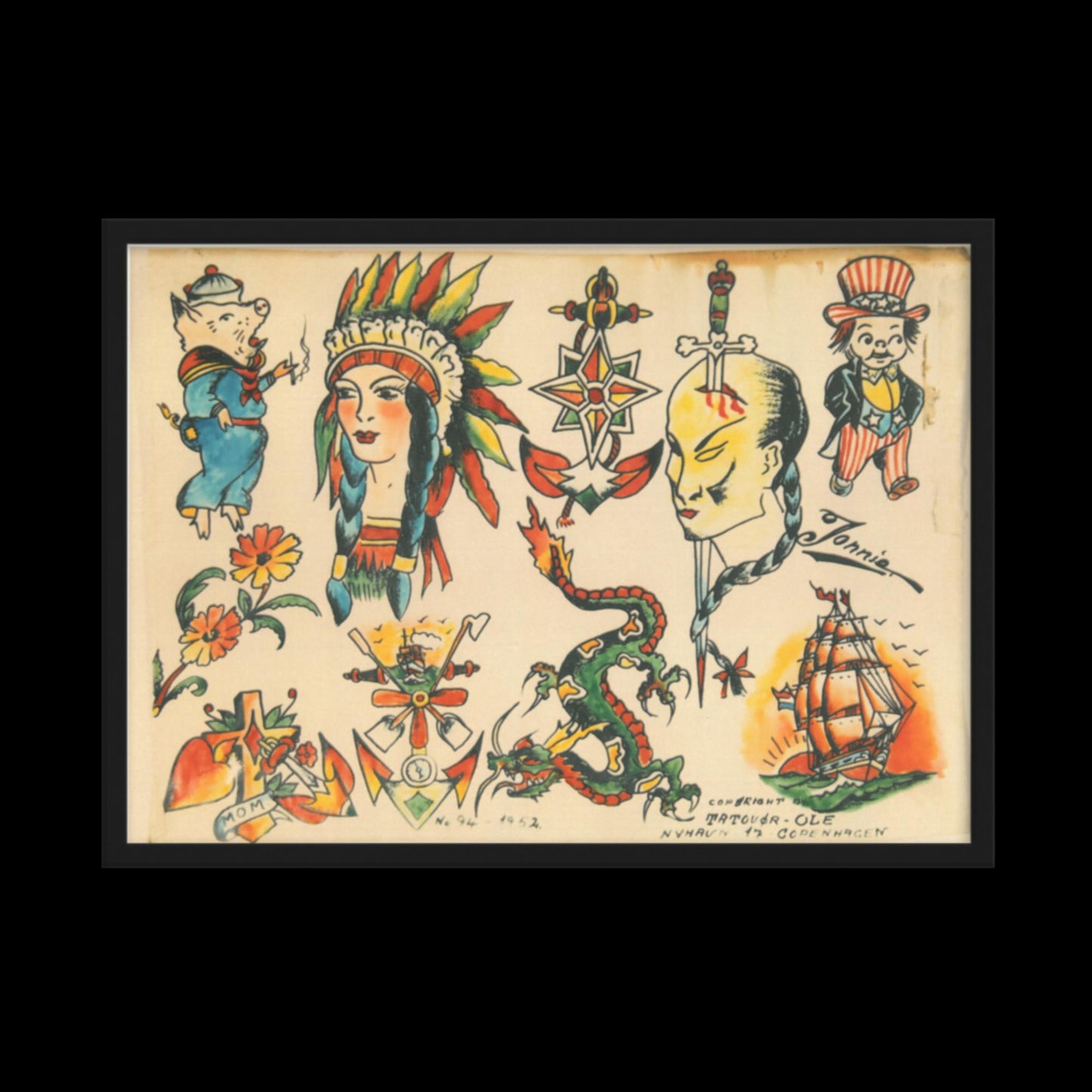 Framed matte paper poster