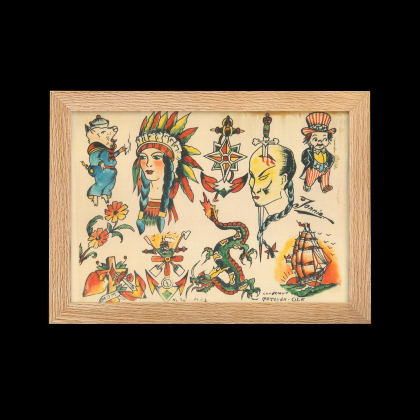 Framed matte paper poster