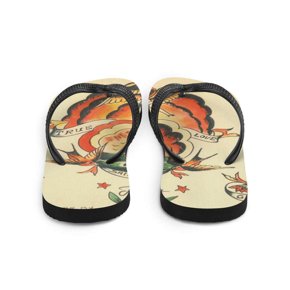Tattoo Ole Flip-Flops with True Love design