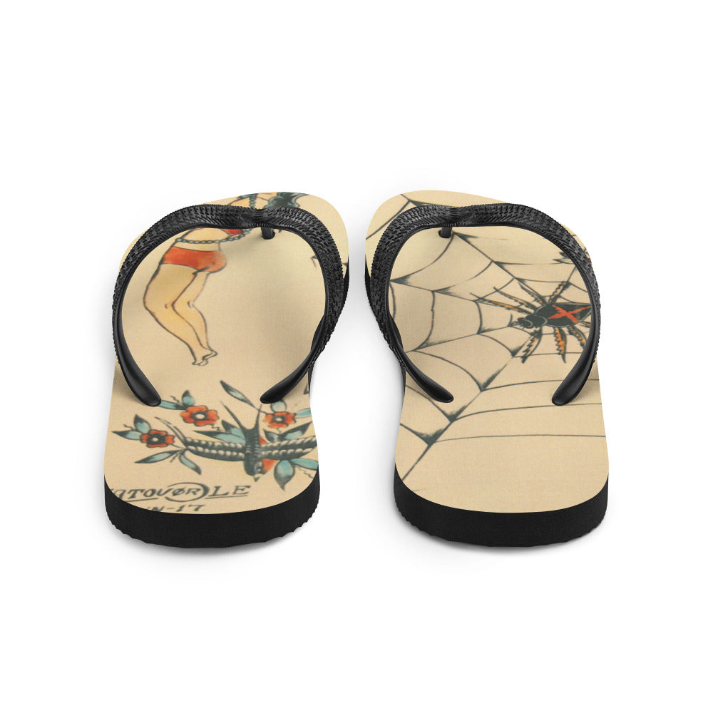Tattoo Ole Flip-Flops with Spider design