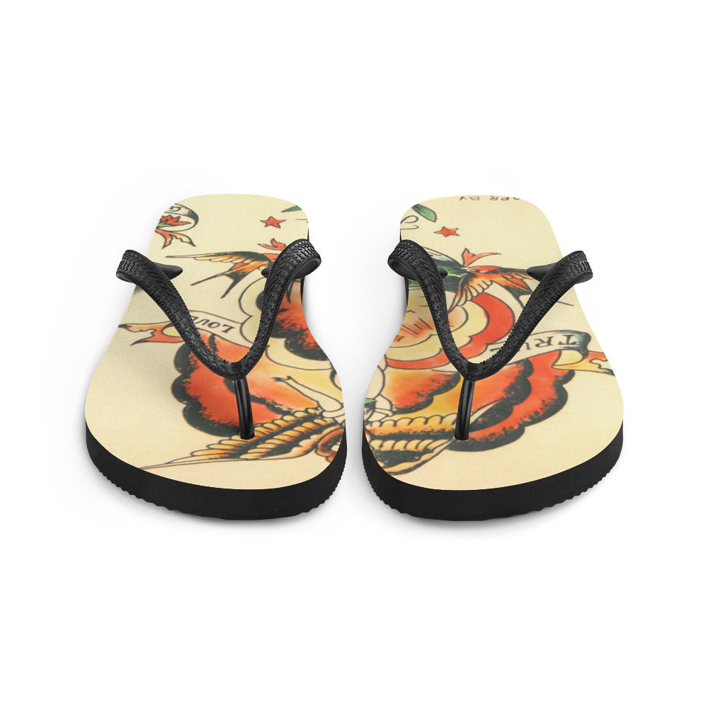 Tattoo Ole Flip-Flops with True Love design