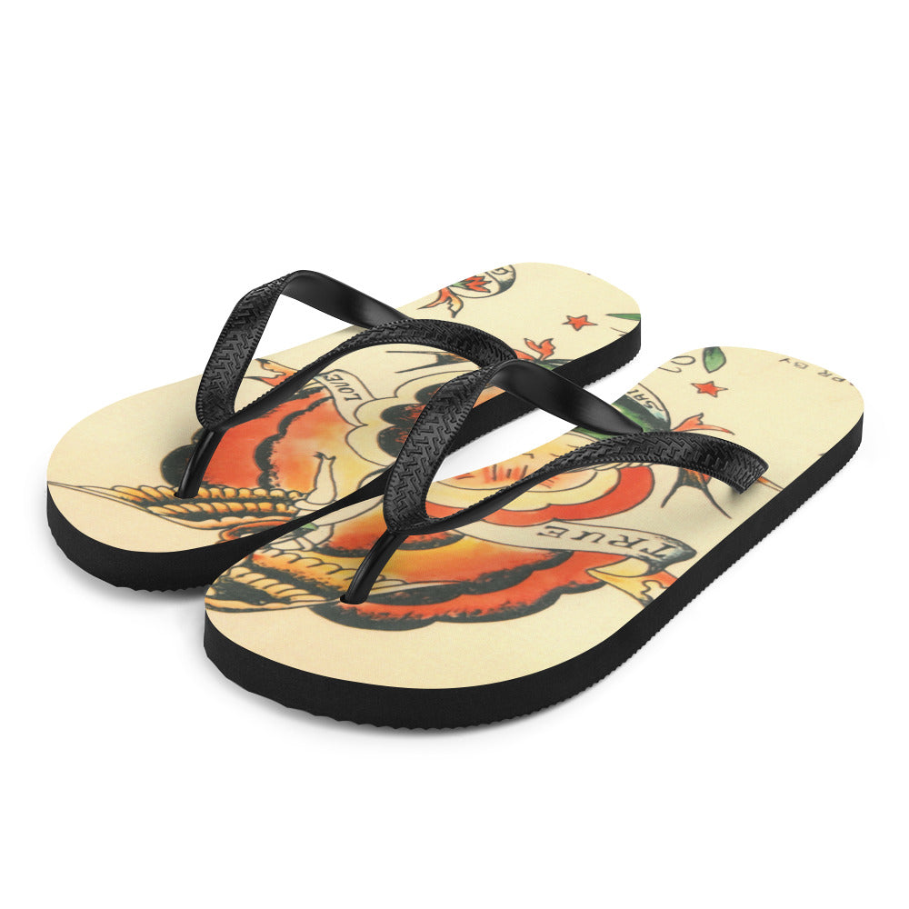 Tattoo Ole Flip-Flops with True Love design