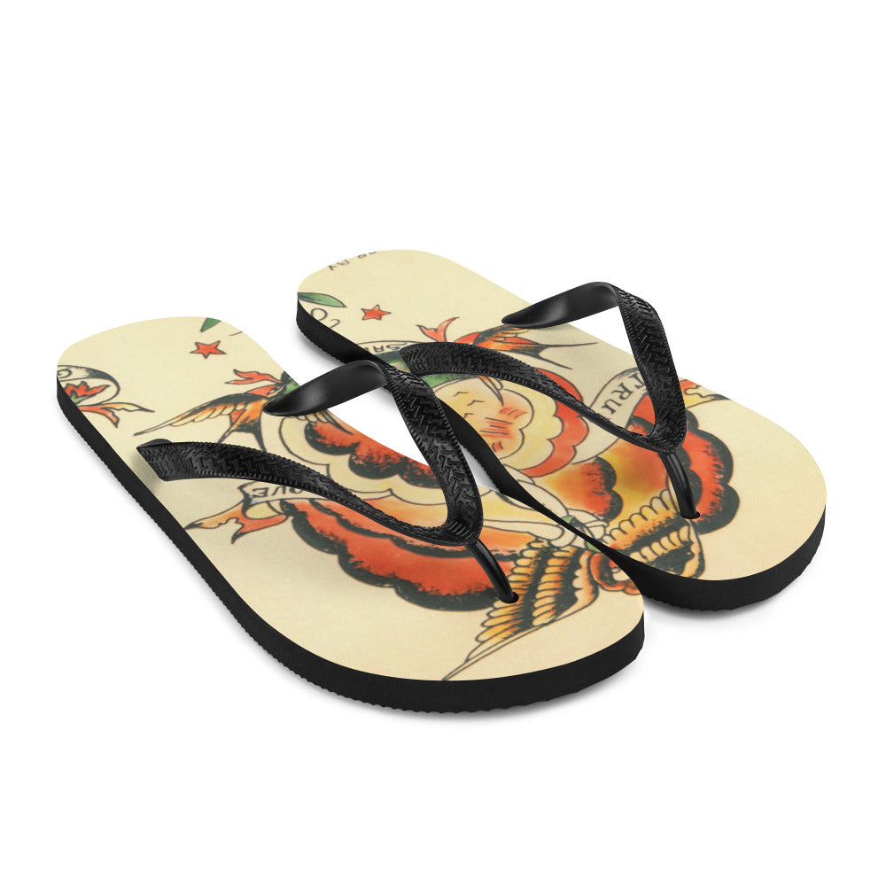 Tattoo Ole Flip-Flops with True Love design
