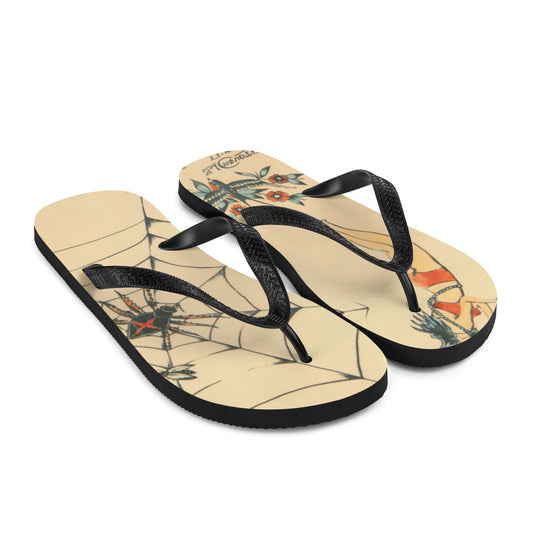 Tattoo Ole Flip-Flops with Spider design