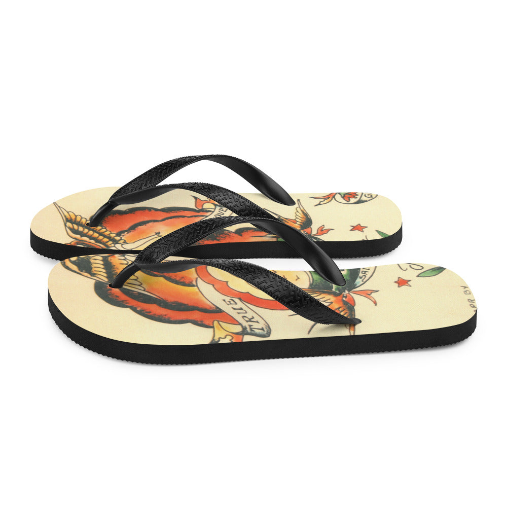 Tattoo Ole Flip-Flops with True Love design