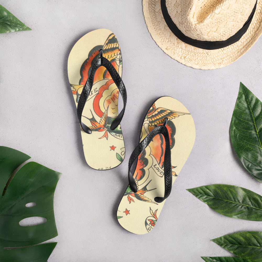 Tattoo Ole Flip-Flops with True Love design
