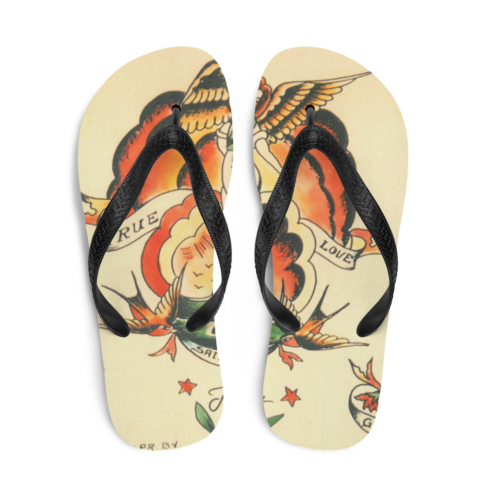 Tattoo Ole Flip-Flops with True Love design