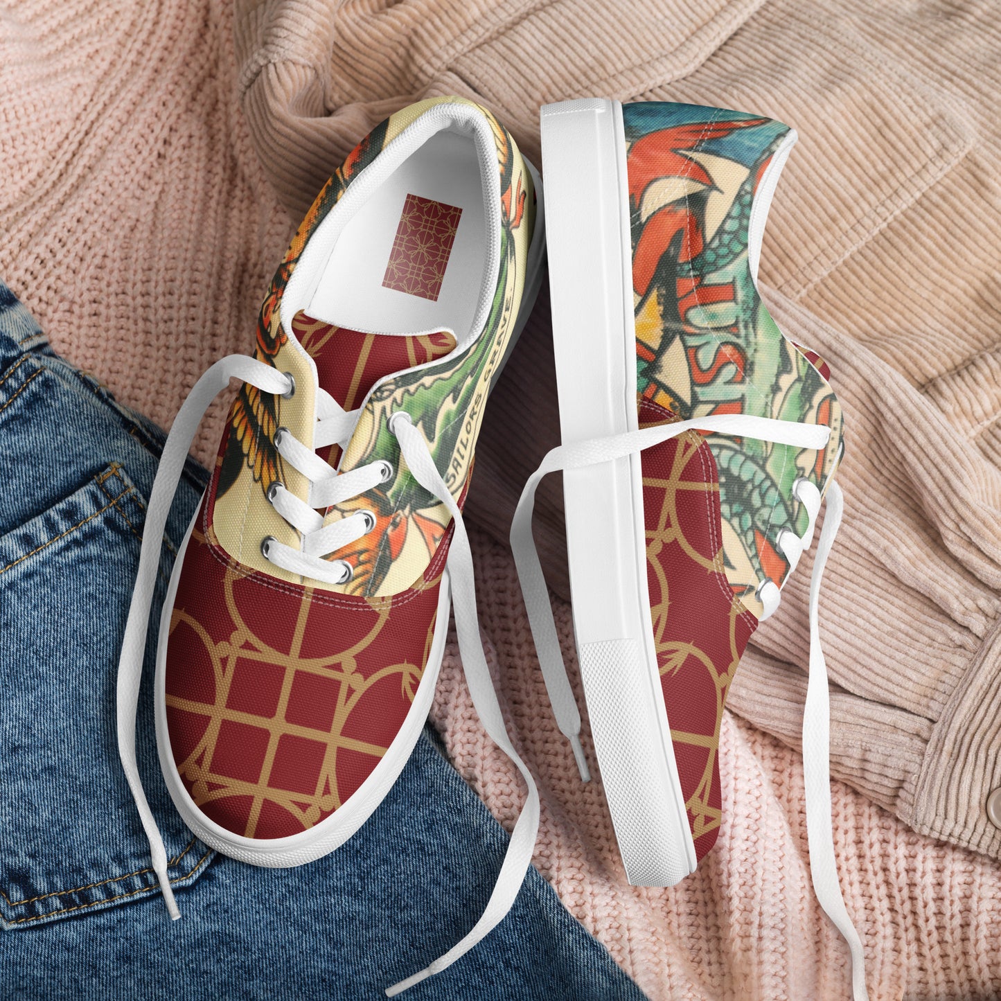 Tattoo Ole/ Nyhavn 17 - Women’s lace-up canvas shoes