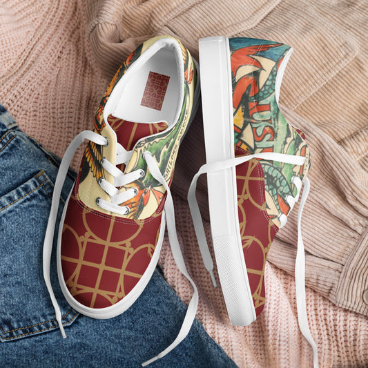 Tattoo Ole/ Nyhavn 17 - Women’s lace-up canvas shoes