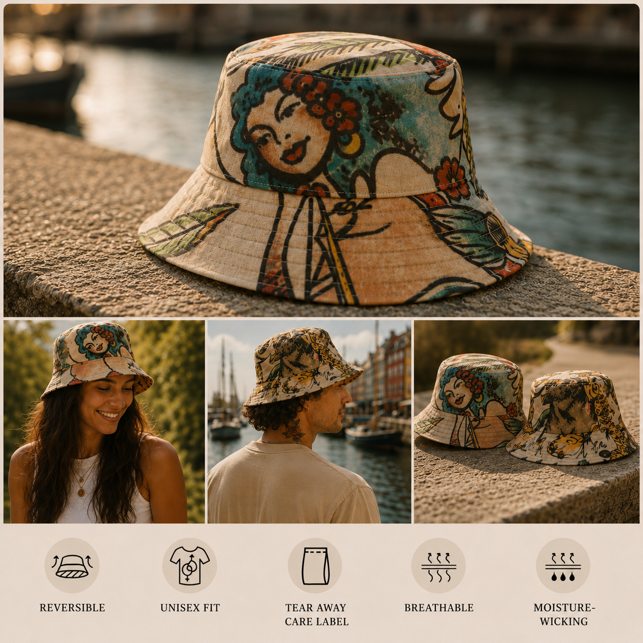 Reversible bucket hat