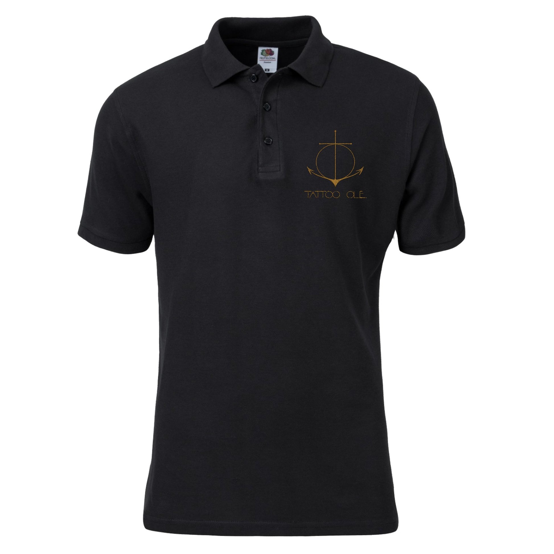 Classic black polo with Tattoo Ole Nyhavn 17 anchor