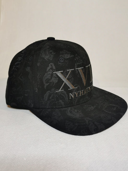 Nyahavn 17 cap - Black cap with silver XVII text side
