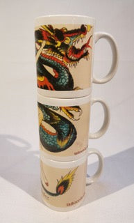 Tattoo Ole mug - collectors edition asian inspired dragon design side