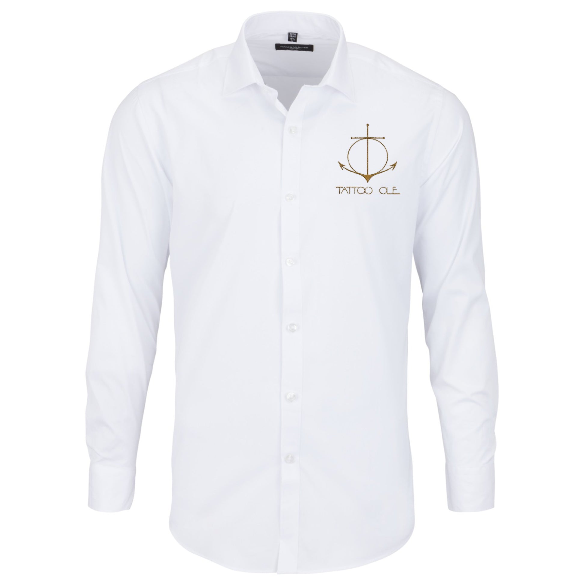 Tattoo Ole slim fit exclusive shirt white with anchor